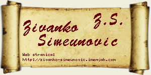 Živanko Simeunović vizit kartica